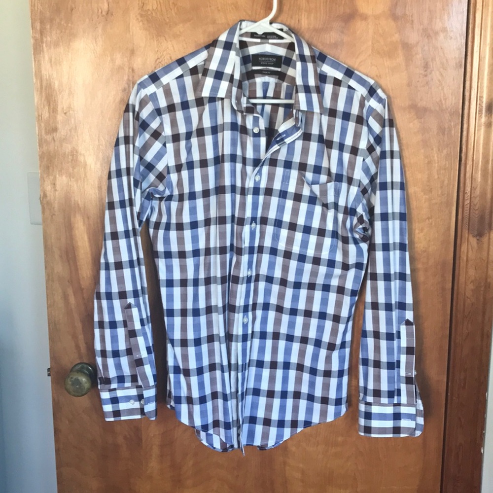 Nordstrom men’s plaid dress shirt